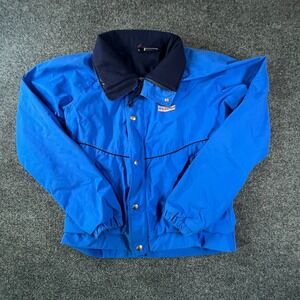 Vintage Drizone Marmot Gore Tex‎ Jacket Mens Small Bright Blue Lined Snap Button